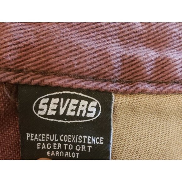 Patch work boot cut jeans Size 34 raw hem tan - Picture 3 of 6